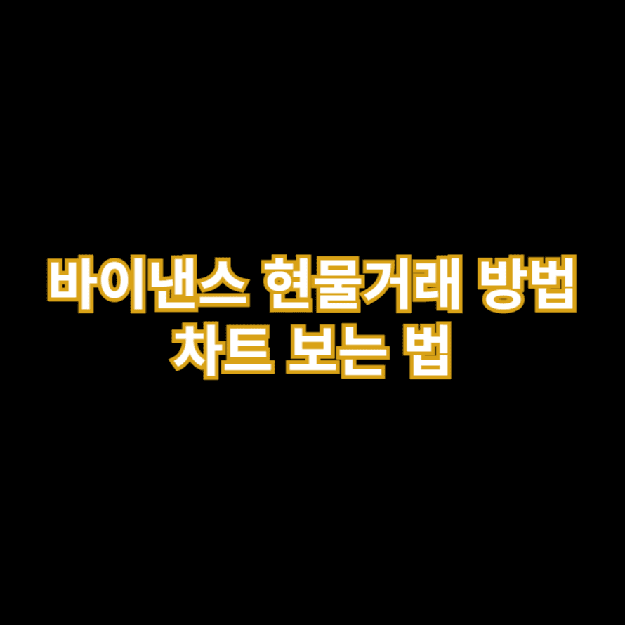 바이낸스 현물거래 방법 차트 보는 법
