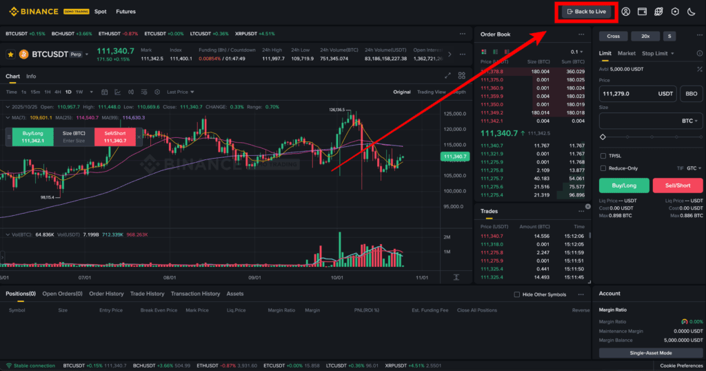 바이낸스 모의투자 나가는 법