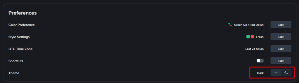 바이낸스 다크모드 설정하는 법