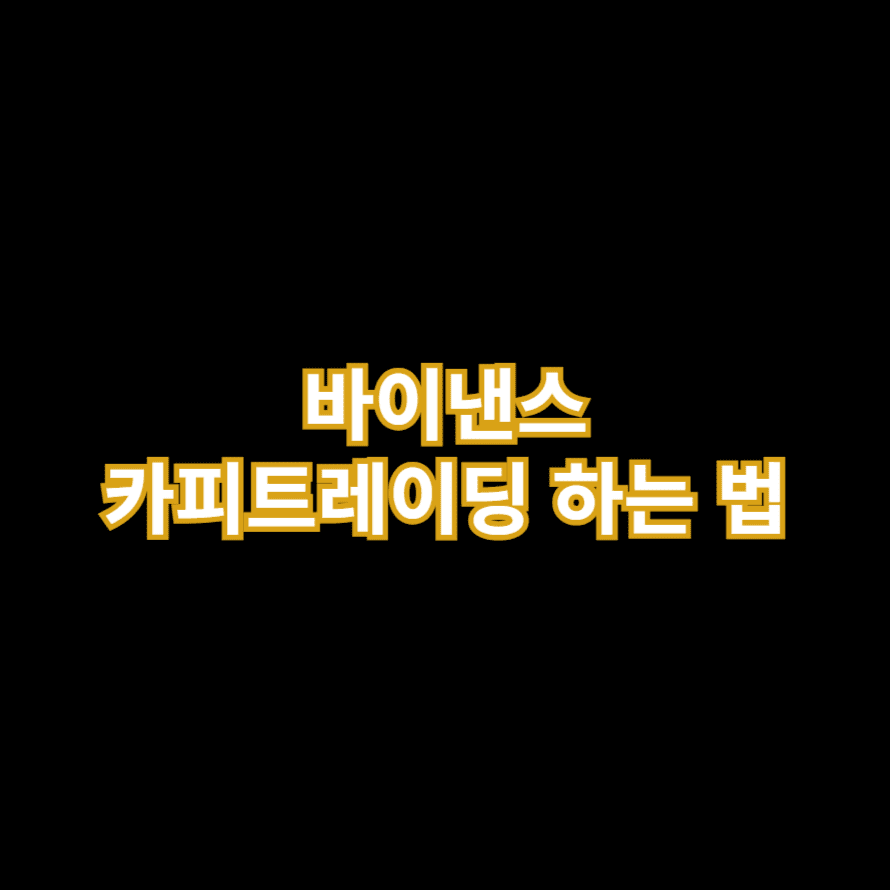바이낸스 카피트레이딩 하는 법