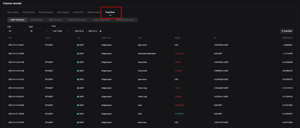 비트겟 입출금 내역 확인 방법