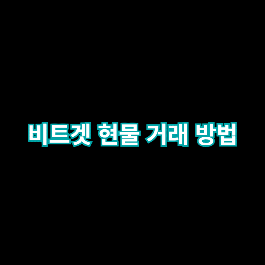 비트겟 현물 거래 방법