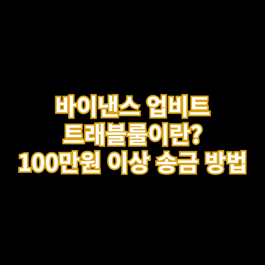 바이낸스 업비트 트래블룰이란? 100만원 이상 송금 방법