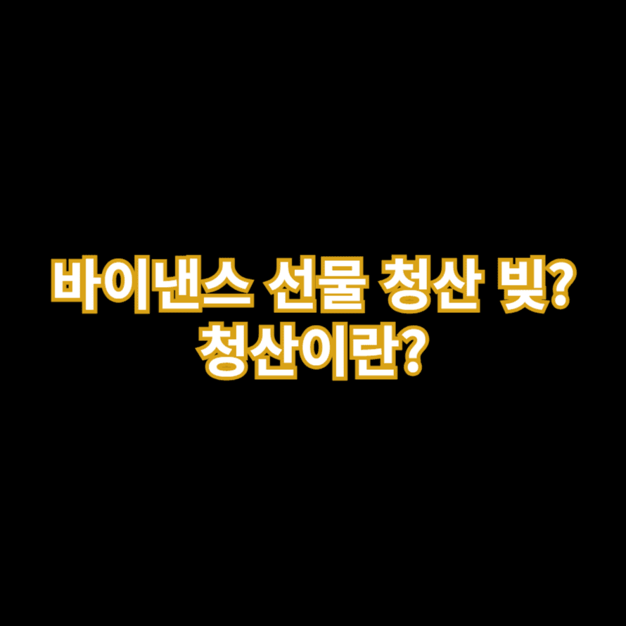 바이낸스 선물 청산 빚? 청산이란?