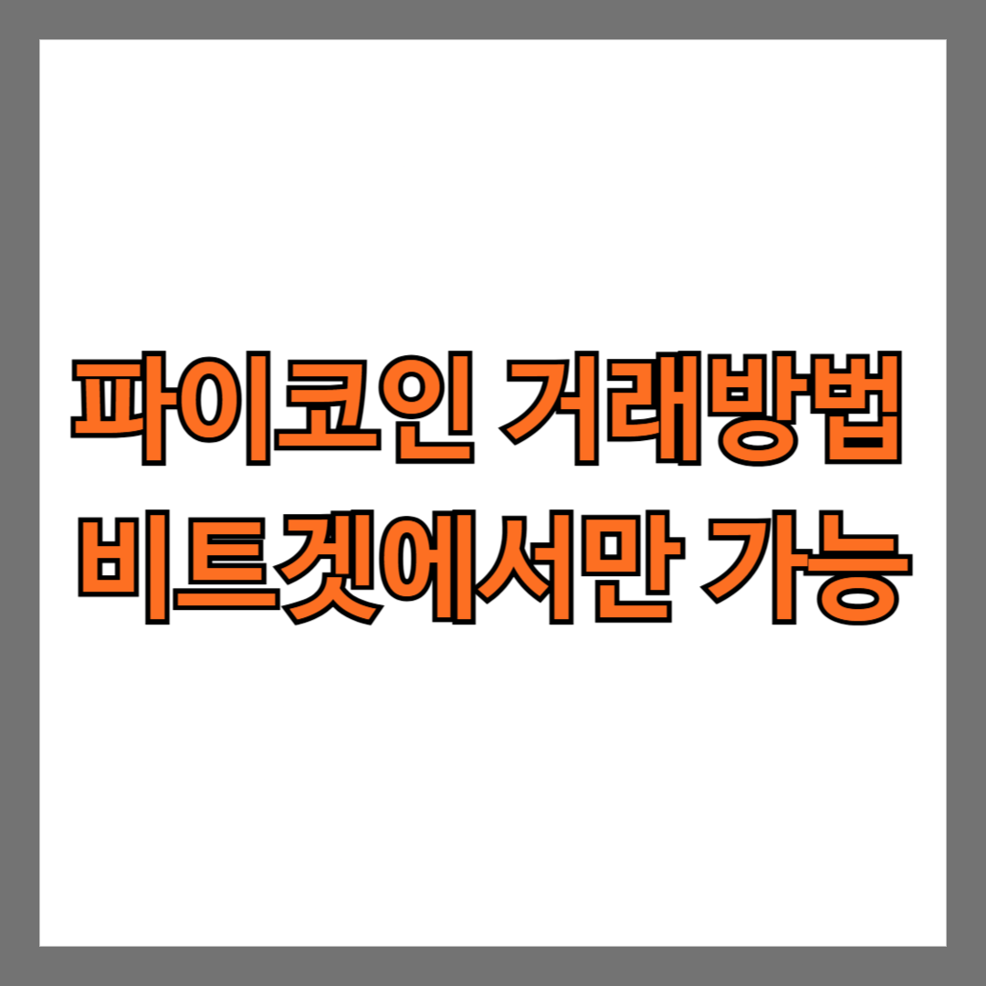 파이코인 거래 방법 비트겟에서만 가능