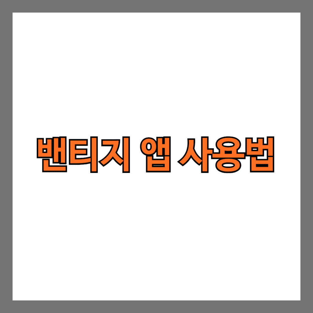 밴티지 앱 사용법