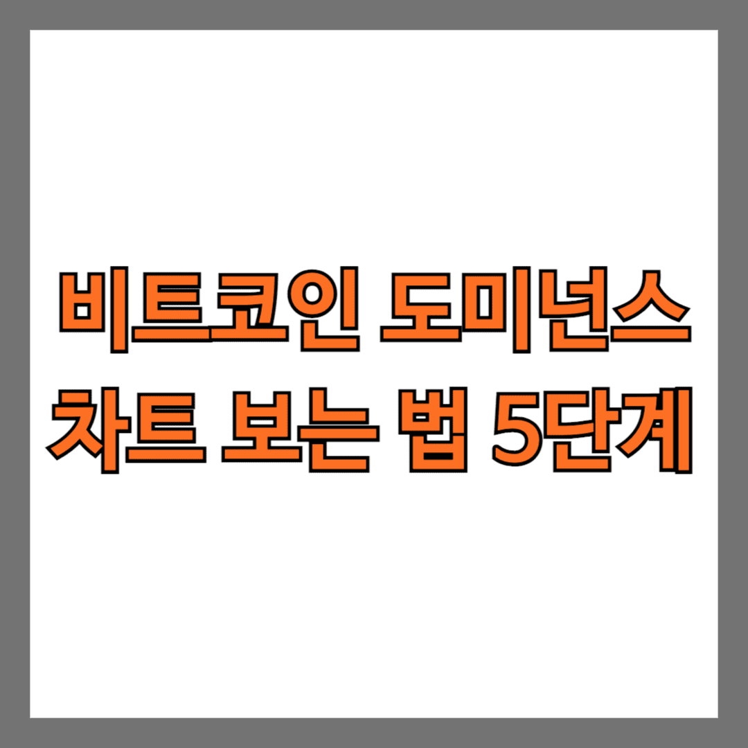 비트코인 도미넌스 차트 보는 법 5단계
