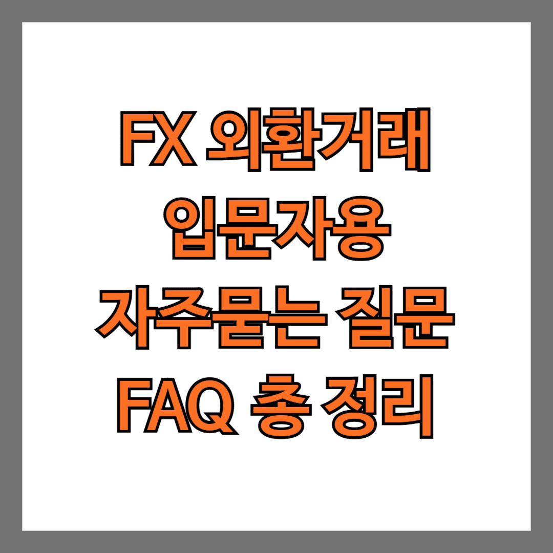 FX 외환거래 입문자용 자주묻는 질문 FAQ 총 정리