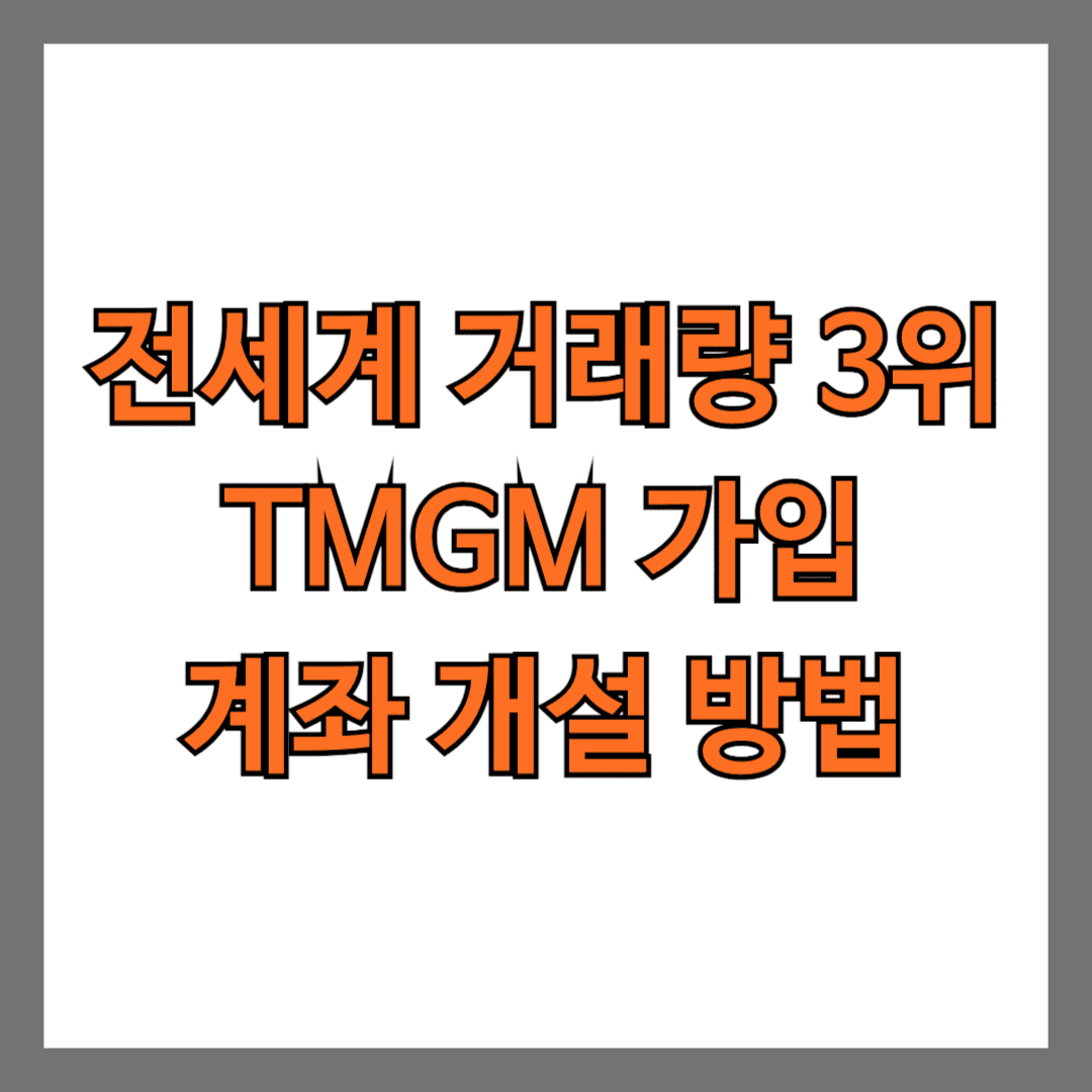 전세계 거래량 3위 TMGM 가입 계좌 개설 방법