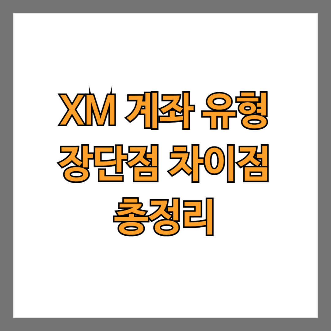XM 계좌 유형과 장단점 차이점