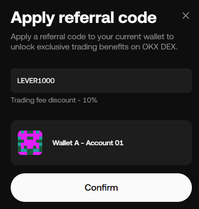 Q. 이미 OKX DEX에서 거래하고 있었으면 10% 할인 못 받나요?