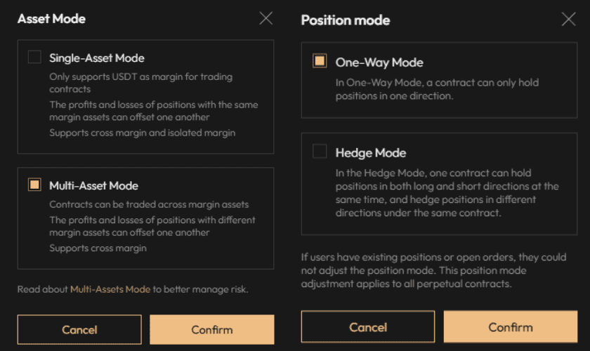 멀티 에셋 모드 및 헷지 모드 지원
