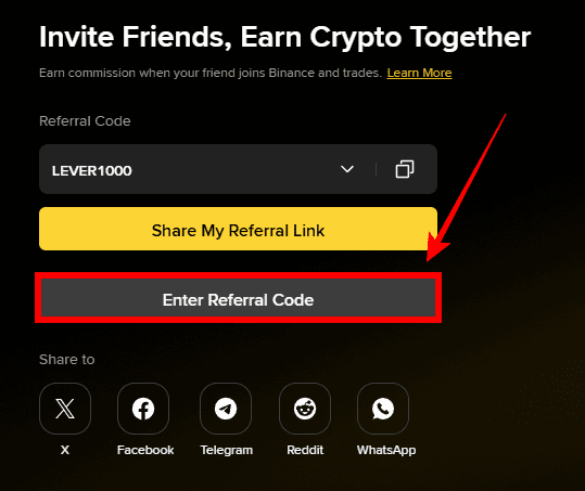 Q. 바이낸스 덱스 이미 거래중인데 레퍼럴 할인 못받나요?