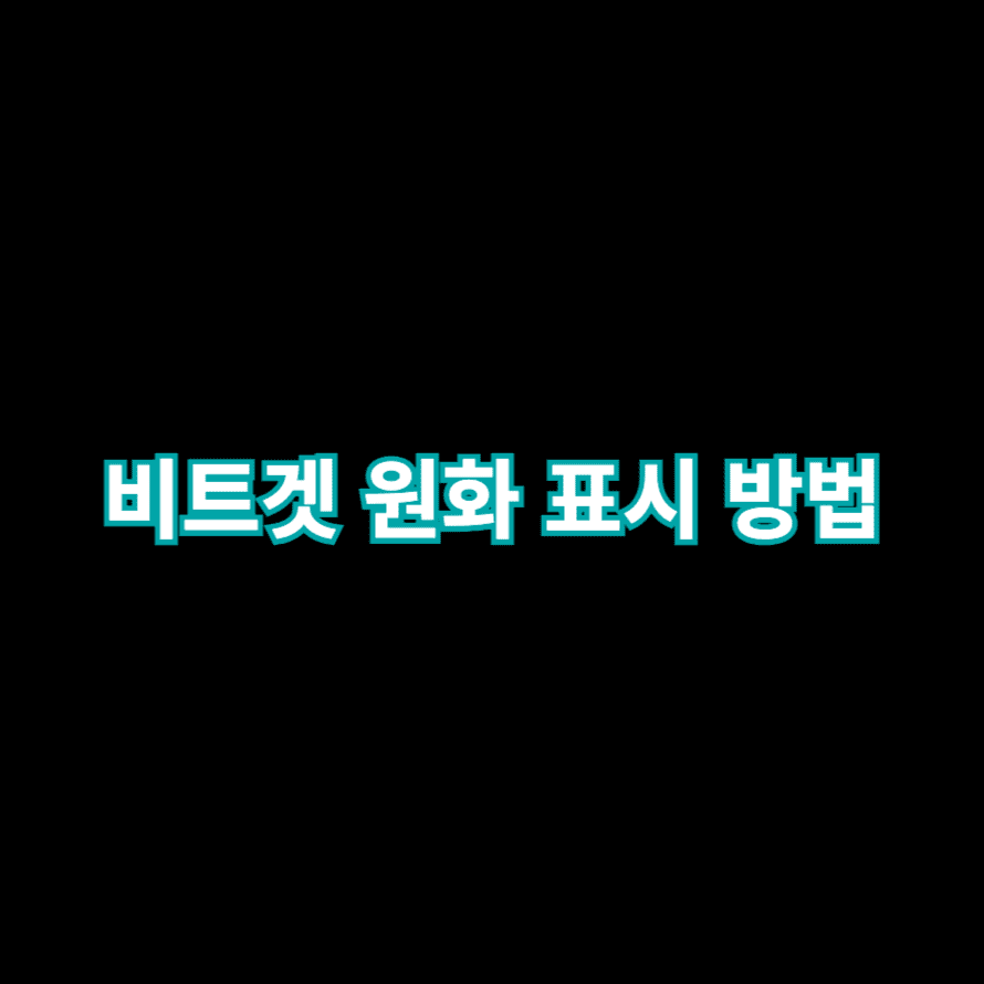 비트겟 원화 표시 방법