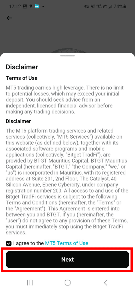 비트겟 MT5 계정 만들기