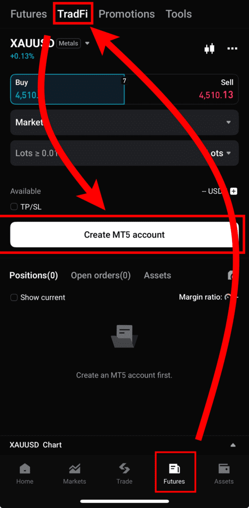 비트겟 TradFi 사용법